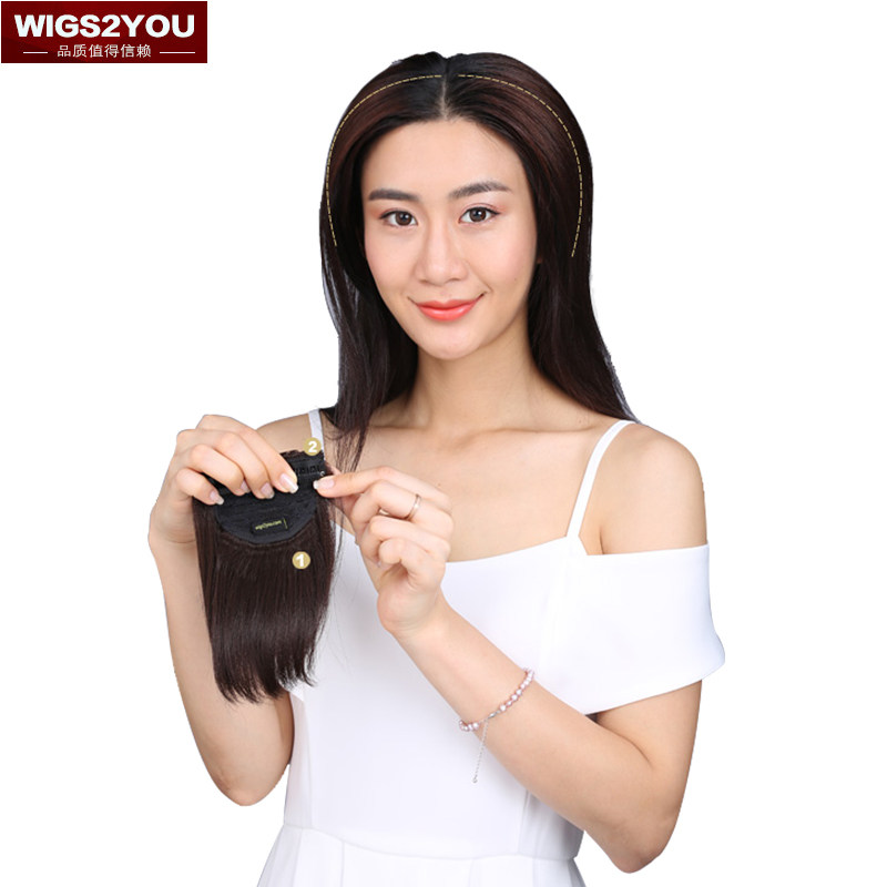 wigs2you假发垫发片 蓬松头顶短发假发片补发片 垫发根直发片无痕