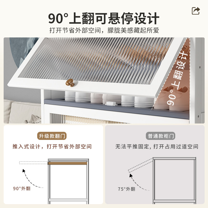 白色鞋架子门口防尘多层鞋柜家用宿舍实木入户奶油风进门室内简易