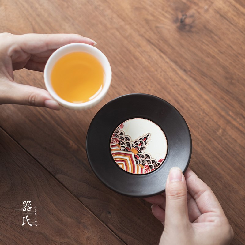 器氏 圆形电木杯垫日式茶杯隔热垫家居创意茶杯垫茶道配件茶杯托