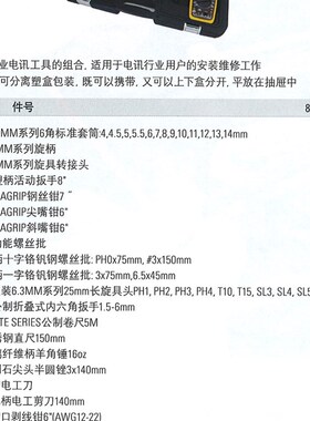 史丹利工具61件专业电讯工具组套电工工具套装五金工具89-885-23