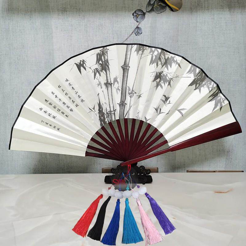 新款 古风古画夏季扇子8寸10寸中国风绢布折扇男霸气随身折叠扇汉