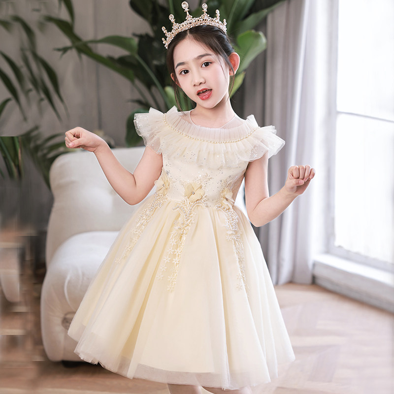 公主裙夏季女童连衣裙2023夏装新款洋气高端礼服裙子夏天表演出服