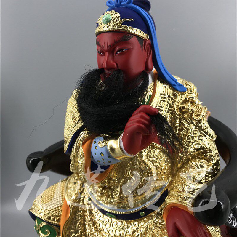 木雕人物神像关公武财神关帝圣君关二爷香樟木精雕九莲木雕精品