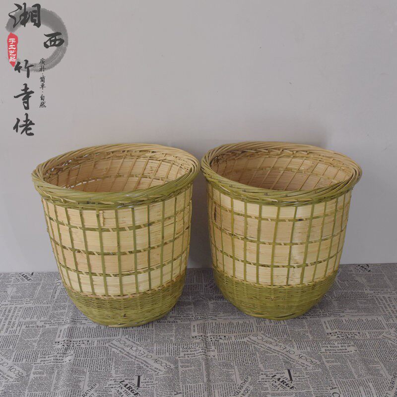 手工竹编大圆筐茶叶篓箩筐背篓背筐大号竹篮子超市饭店摆放收纳筐