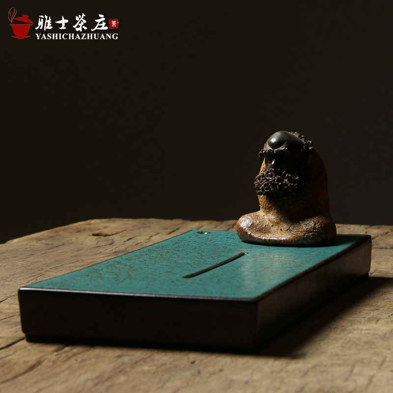 粗陶碧翠釉茶盘日式简约干泡台长方型蓄水茶托盘陶瓷功夫茶具壶承