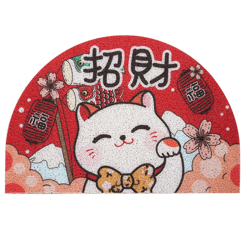 吉祥招财猫福字地垫客厅玄关进门家用脚垫