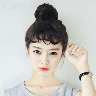 网红刘海卷发隐形内扣假发片女自然修脸轻薄空气卷刘海片假发海片