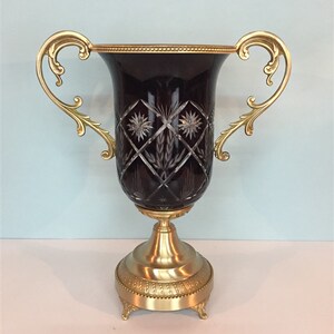 纯铜配玻璃花瓶欧式美式法式软装家饰工艺品新中式纯手工招财摆件