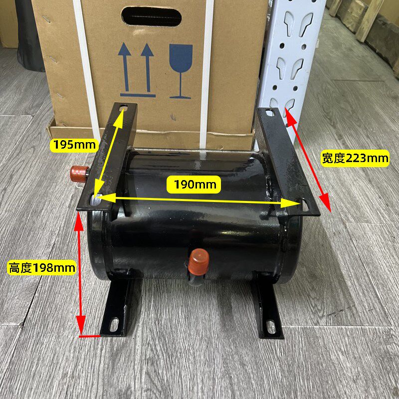 冷库卧式储液器焊口空调5匹压缩机制冷机组冷媒储液罐JHC-6黑色