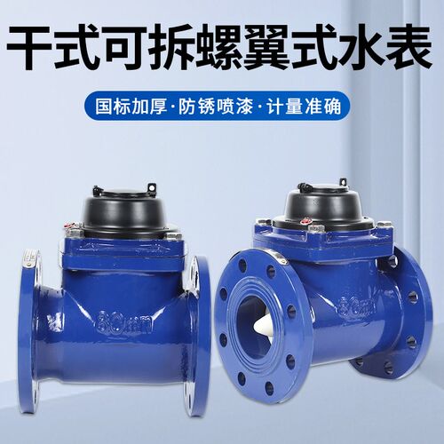 高精度可拆干式防冻螺翼式大口径法兰水表LXLC/G机械数字送检包过