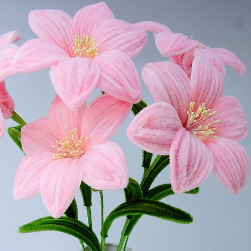 扭扭棒百合花束手工材料包diy手捧花加密彩色彩色扭扭棒编织制作
