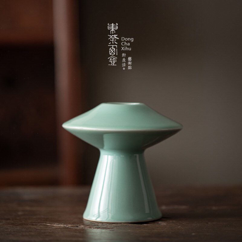 原矿青瓷花瓶小号空间摆件客厅花道艺术水培花器袖珍创意陶瓷花插