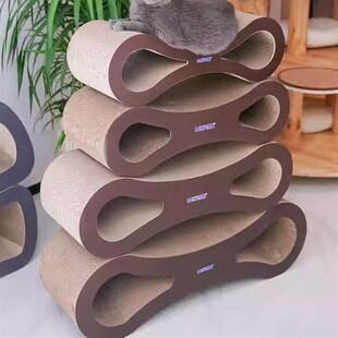 得酷8字形猫抓板耐磨瓦楞纸超大号猫爬架猫爪窝枕形结实两层磨爪
