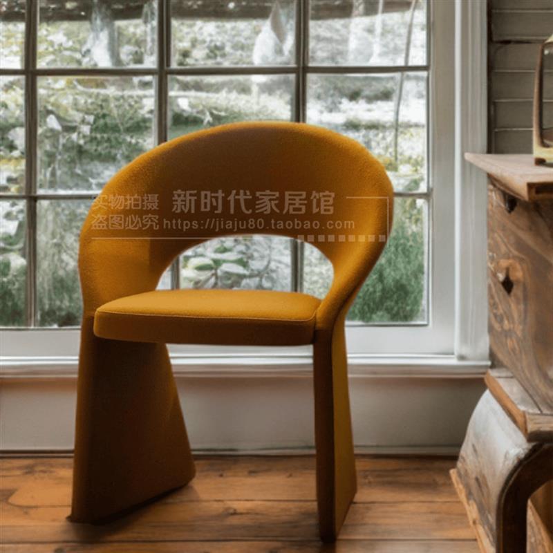 设计师休闲椅轻奢单人沙发椅咖啡厅餐椅北欧会客接待椅时尚梳妆椅