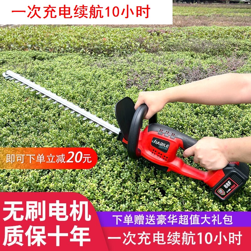 进口绿篱机锂电池充电式园林绿化修剪机茶叶修枝机电动小型篱笆剪