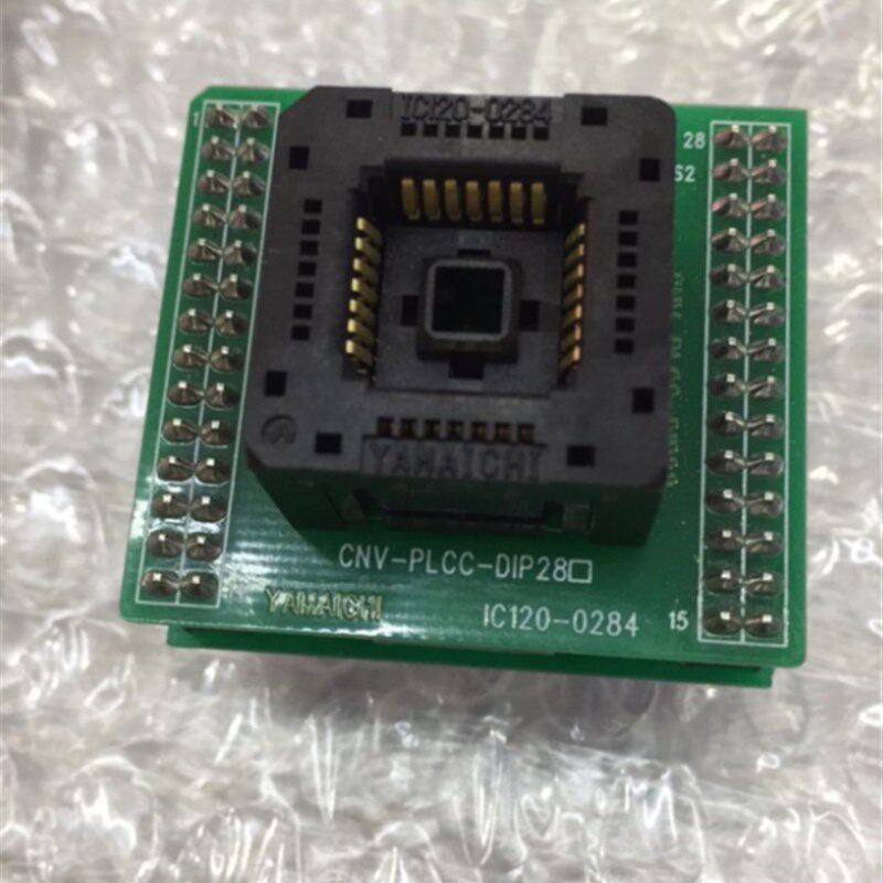 plcc28老化座烧录座cnv-plcc-dip28烧写测试座正装反装ic120-0284