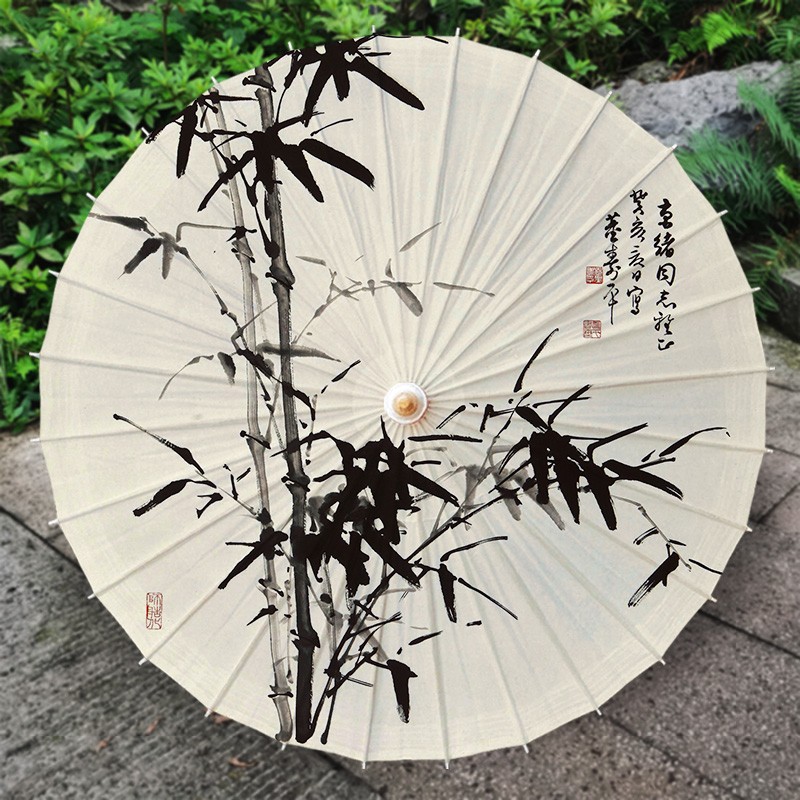 【竹】油纸伞古风汉服装传统防雨防晒纯手工实用男古典江南长柄伞