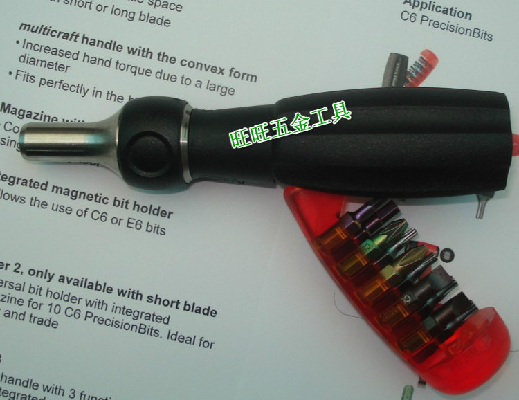 进口瑞士PB工具 1/4批头用10合1棘轮螺丝起子组合 PB 6510.R-30