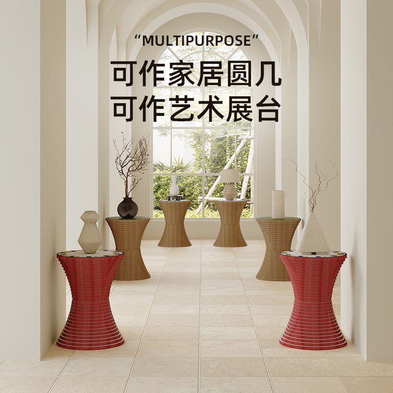 陈象客厅小桌子茶几沙发边几移动卧室圆桌床边桌餐边桌多层圆边几