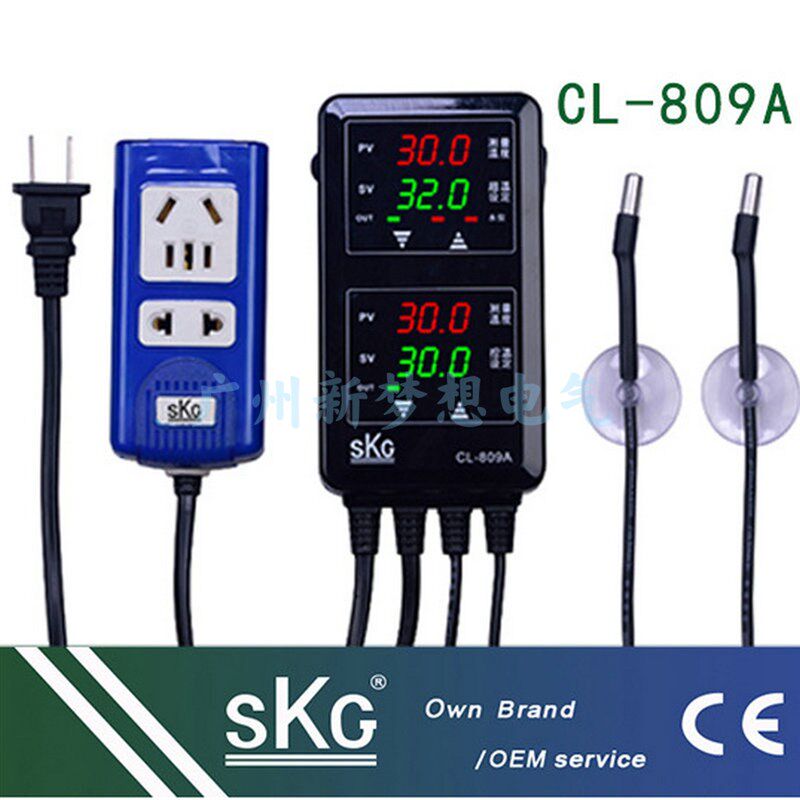 SKG养殖养龟箱宠物恒温温控器CL809A双数显双重保护温度控制器