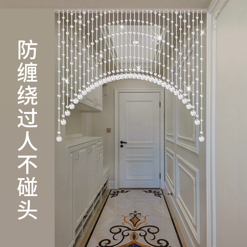 欧式珠帘隔断帘 玻璃珠门帘装饰 客厅过道卫生V间门帘吊挂帘子