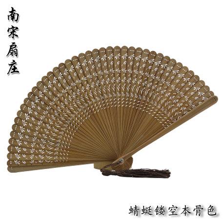 新品竹制女扇古典工艺文玩精品全竹镂空雅香扇手工艺Y品礼品折扇