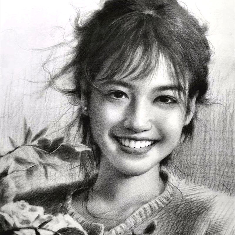 素描画手绘代画彩铅画像定制画画人物画像肖像画真V人照片转手绘