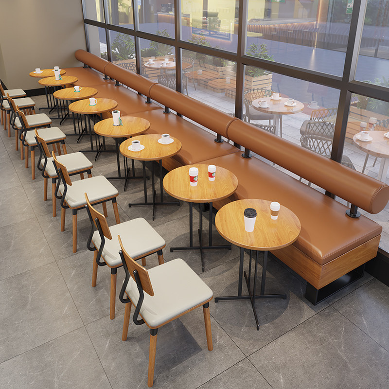 咖啡厅卡座沙发商用休闲洽谈西餐厅饮定制甜品奶茶店书吧桌椅组合