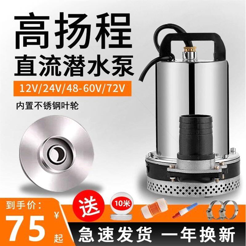 德国进口直流潜水泵12v48/60v家用电瓶车抽水泵小型电动车农用灌