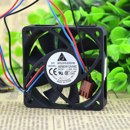 原装DELTA台达 AFB0612VHC 6015 12V 0.36A 6CM 三线测速散热风扇