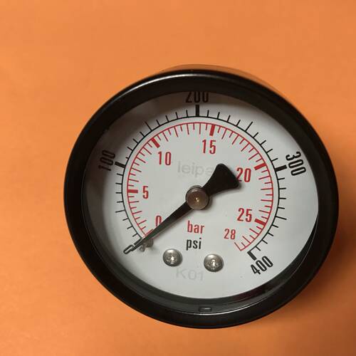 28bar 400psi 50mm 轴向压力表 铜螺纹npt1/4 背接式压力测试表
