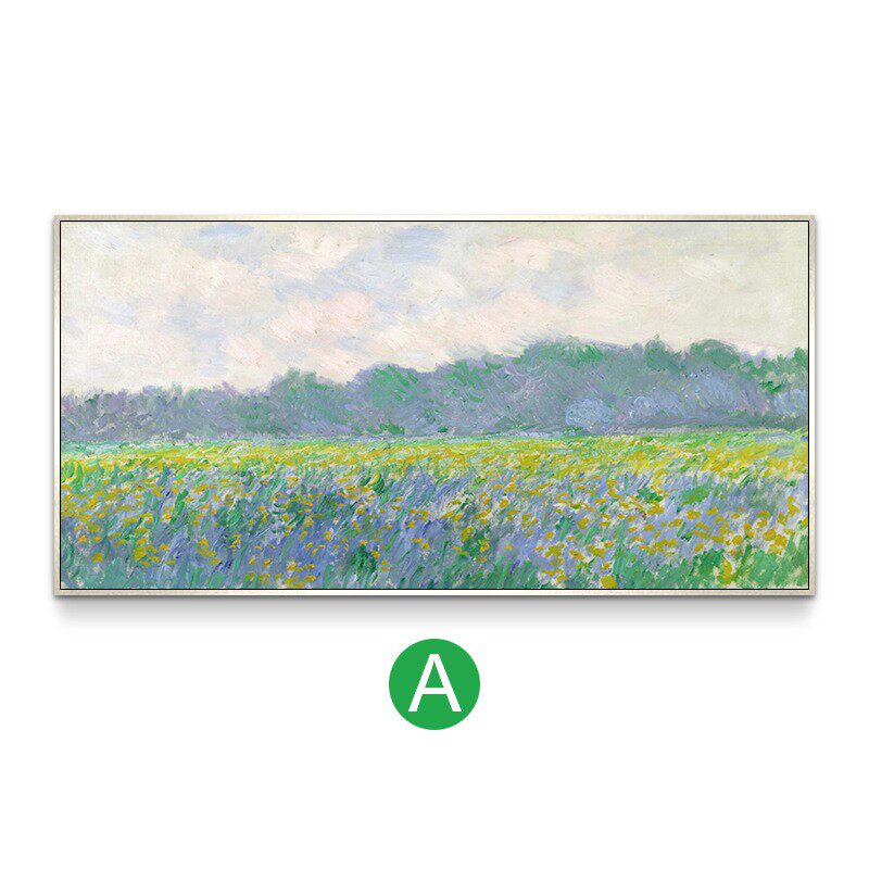 梵高风景油画装饰画印象派风格客厅大幅挂画卧室床头画横幅简约