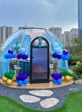 PC星空房窗帘纱网红饭厅泡泡y屋民宿透明帐篷玻璃阳台房窗帘定制