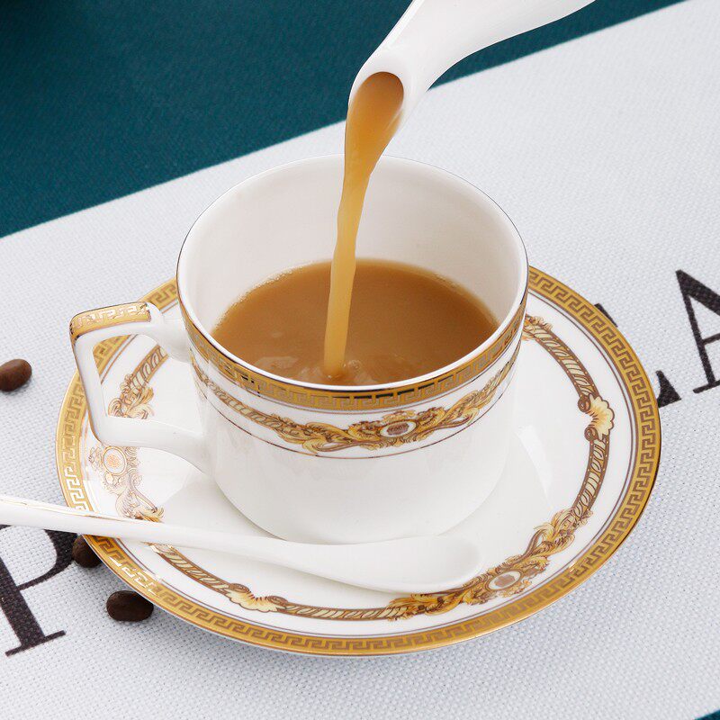 家用欧式金边骨瓷咖啡具套装陶瓷杯碟茶具咖啡P具礼盒咖啡杯咖啡