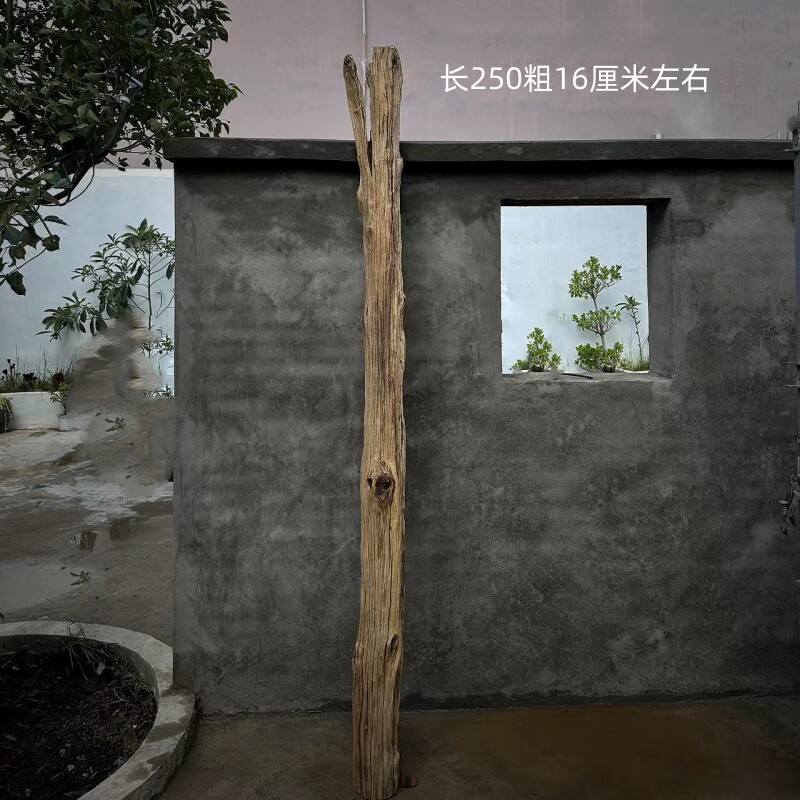 风化木圆木柱子老物件侘寂风空间装饰原木S朽木枯木树枝树干