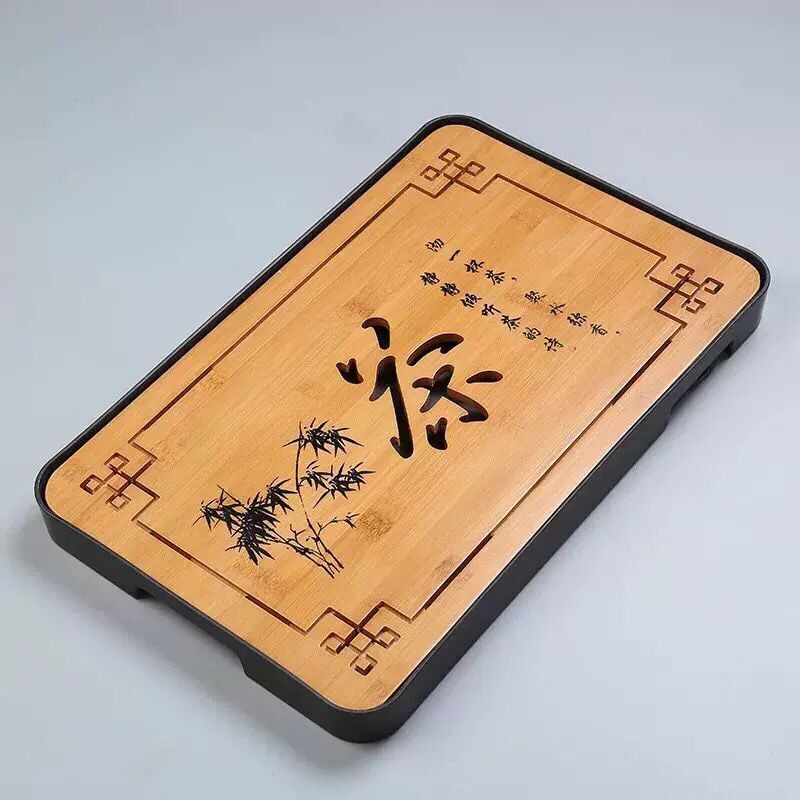 泡茶茶盘家用简约功夫茶具实木茶台竹制J迷你茶海储水茶盘竹小托