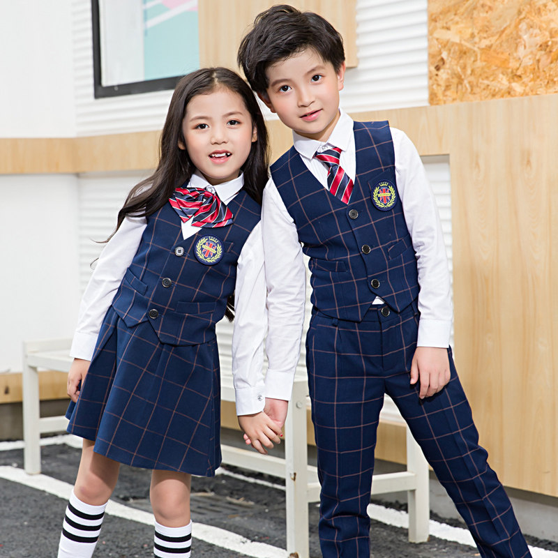 春秋装小学生套装男女幼儿园园服学院校服儿童班服演出Y英伦风服