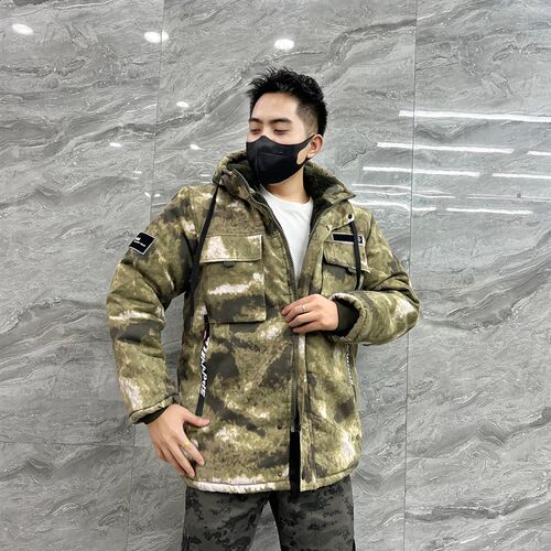 迷彩棉大衣男冬季加绒加厚冷w库工作服中长款防寒保暖防水劳保棉