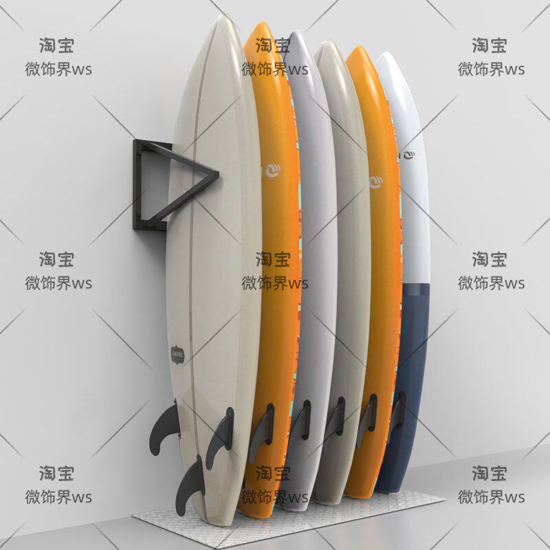 冲浪板浆板皮划艇独木舟壁挂式墙架储存架展示架收纳挂Z架挂钩支