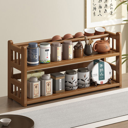 桌面博古架中式茶具茶台置物架非实木茶叶收纳P柜小型紫砂壶摆放