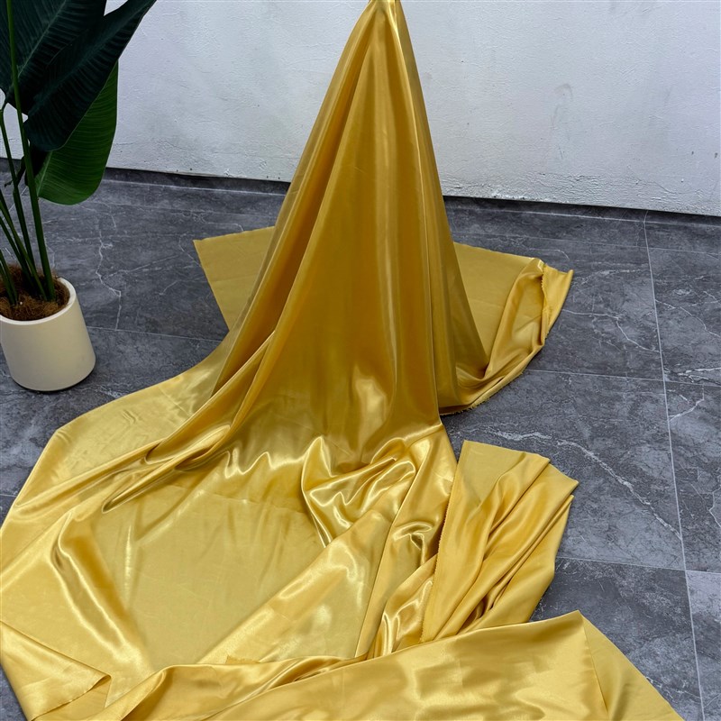 装饰浅金色油丁下垂丝滑s装饰绸缎布纯色印染色丁布料亮面顺滑面