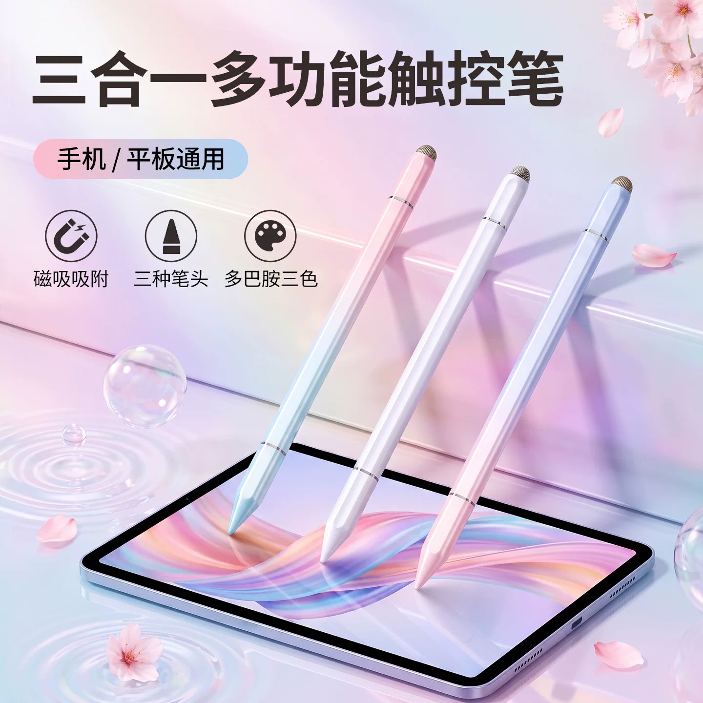 三合一电容笔平板手机触屏触控笔图片