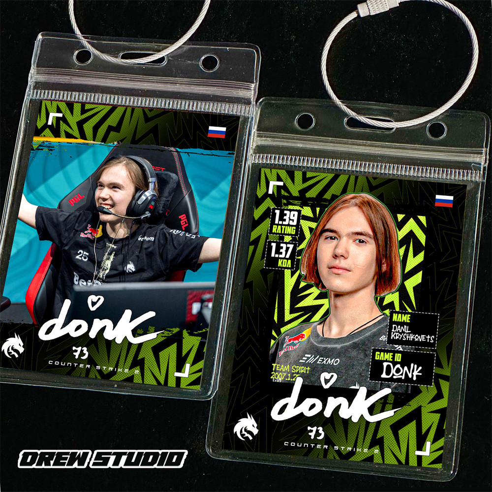 CS2选手参赛卡donk电竞明星周边球星卡背包挂饰包挂电竞挂件