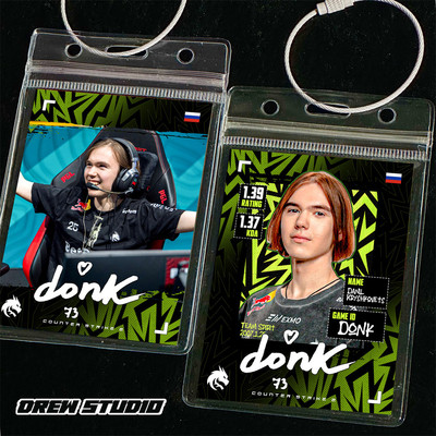 CS2选手参赛卡donk电竞明星周边球星卡背包挂饰包挂电竞挂件