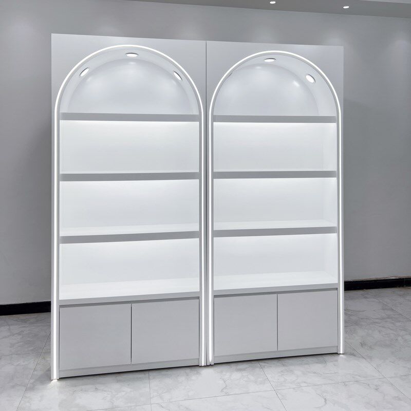 简约化妆品展示柜烤漆美容院产品展示柜护肤品柜T美甲彩妆店展示