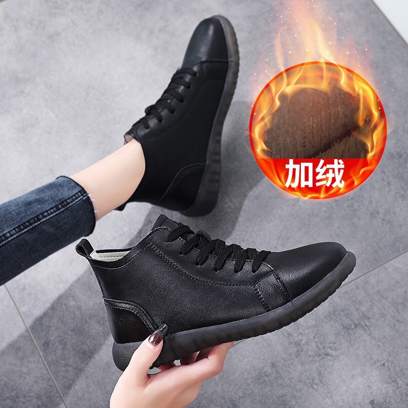 软底加绒加厚太极鞋女棉鞋秋冬季保暖武I术鞋牛筋底练功鞋太极拳