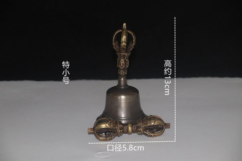 特卖尼泊尔纯铜密宗五股金刚铃杵光面金刚杵法器纯铜铃铛大中小加