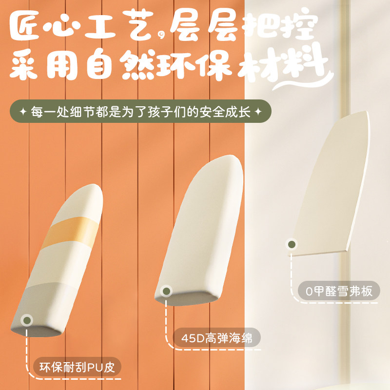 MeitingHome儿童房防撞墙贴软包婴儿床头榻榻米墙面墙围海绵加厚