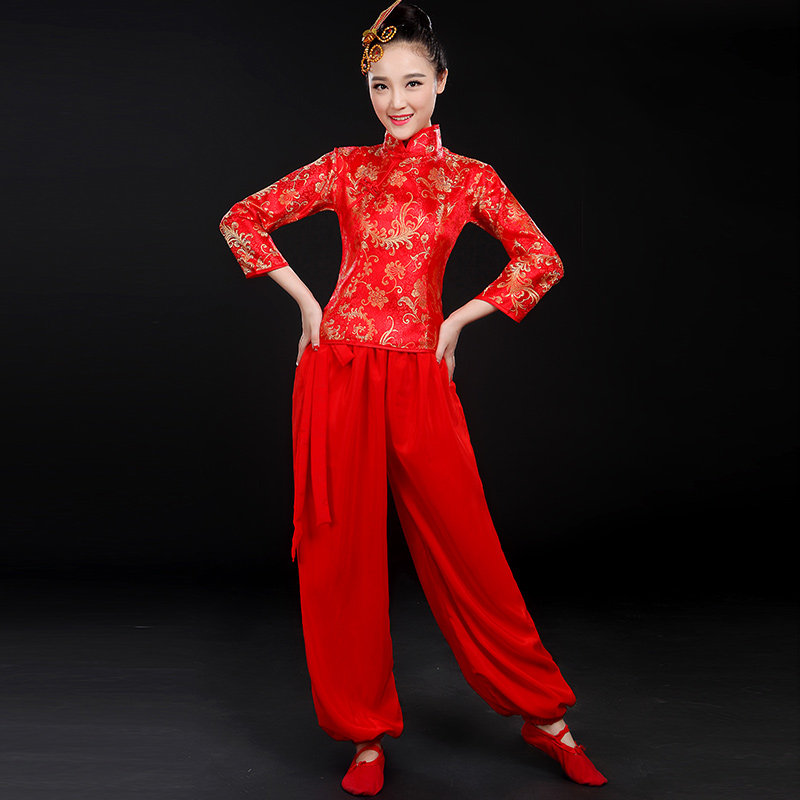 秧歌服演出服女中国风灯笼舞腰鼓扇子舞蹈表演服装民族广场舞套装