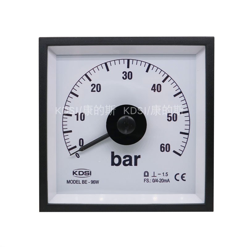 供应 KDSI指针式广角度直流电流表BE-96W DC4-20mA 60bar